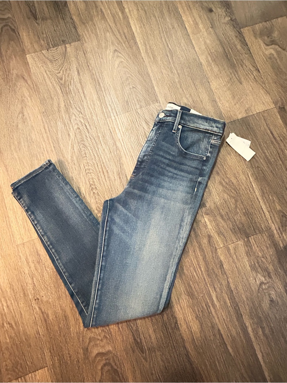 Denim Forum High-Rise Faded Blue Skinny Jeans